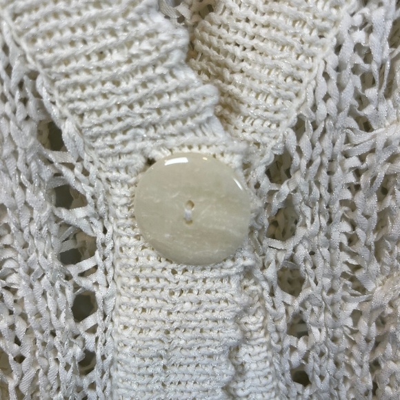 Marisa Christina Open Knit Sweater Cream Sweater Top sz L Indie Boho - Picture 4 of 15